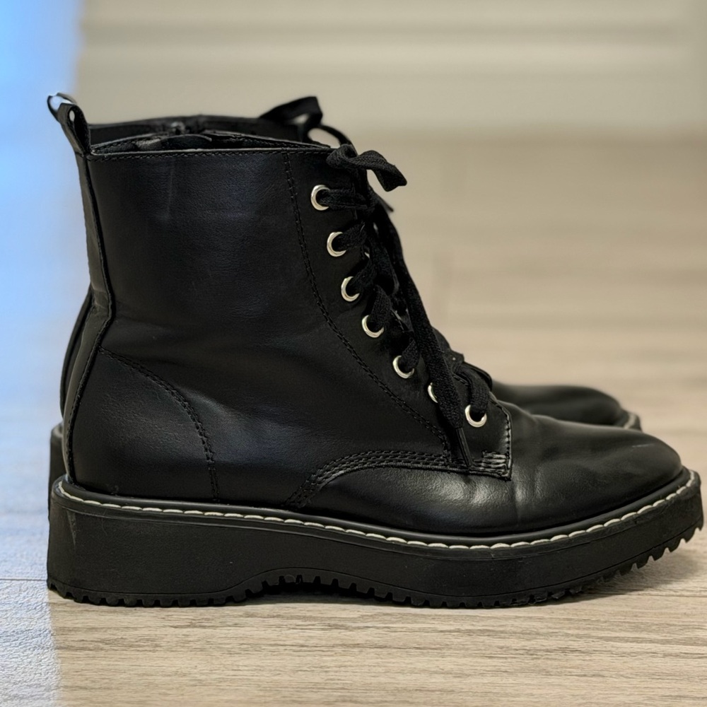 Madden Girl Black Combat Boots - Picture 3 of 10